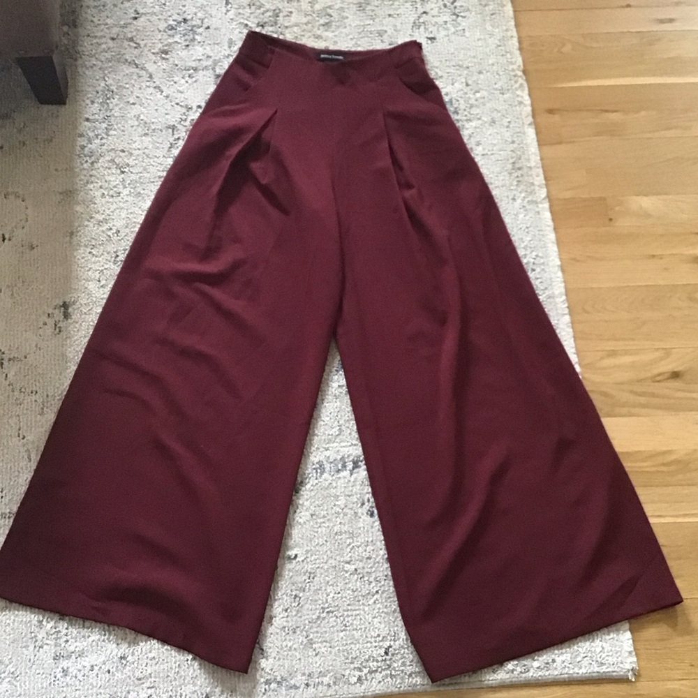 Jealous Tomato Burgundy Wide-Leg Pants